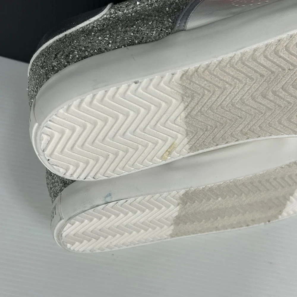 Sam &‎ Libby Size 8.5 Alina Sneakers Silver Glitter White Low Top NEW $49